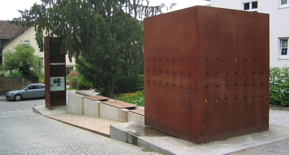 Denkmal Synagogenplatz in Tübingen.