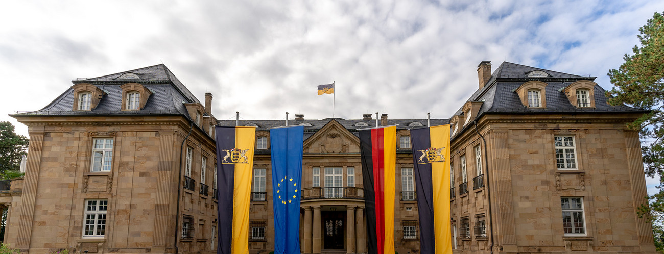 Entrance view of the Villa Reitzenstein in Stuttgart, official seat of the Minister-President of Baden-Württemberg.