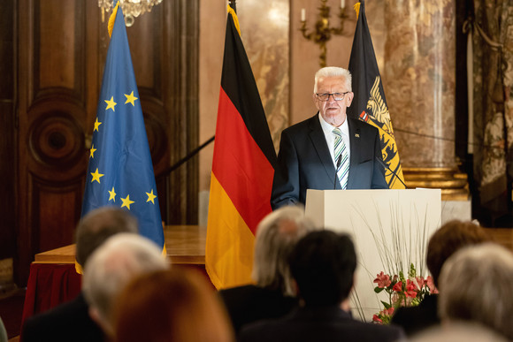 Ministerpräsident Winfried Kretschmann bei seiner Ansprache