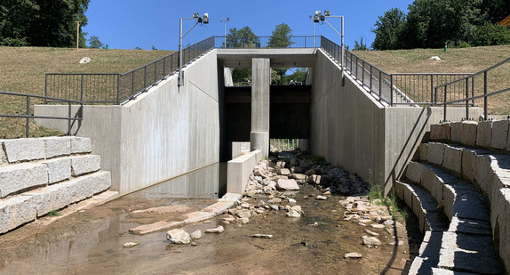 Hochwasserrückhaltebecken in Reichenbach an der Fils