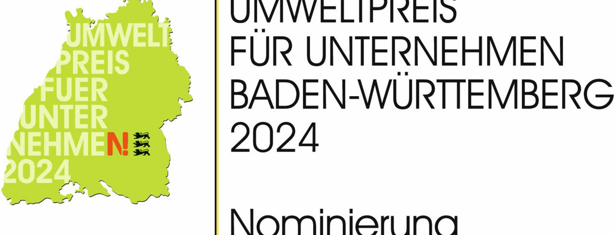Logo Umweltpreis 2024 mit Schriftzug Nominierung