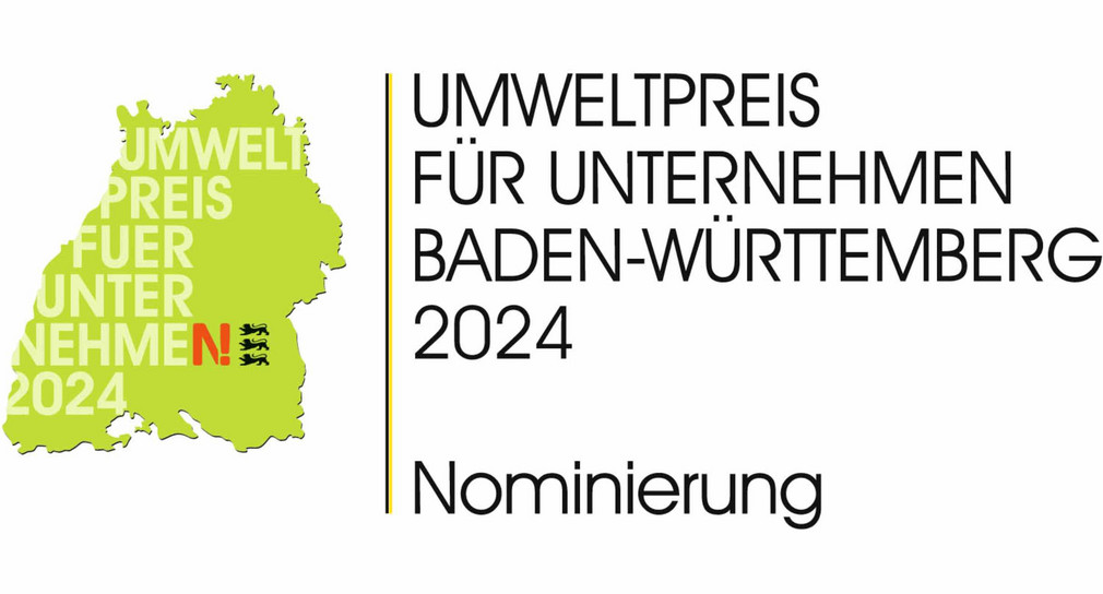Logo Umweltpreis 2024 mit Schriftzug Nominierung