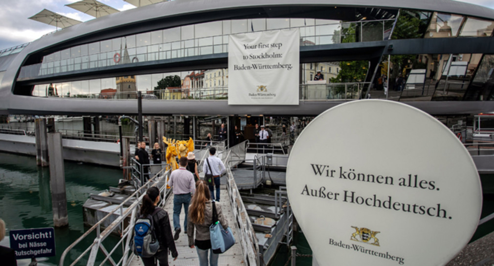 Die MS Sonnenkönigin auf dem Bodensee anlässlich der Nobelpreisträger-Schifffahrt mit internationalen Spitzenforschern