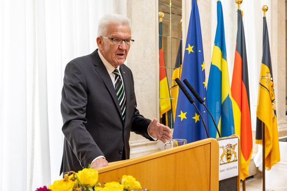 Ministerpräsident Winfried Kretschmann bei seiner Ansprache 