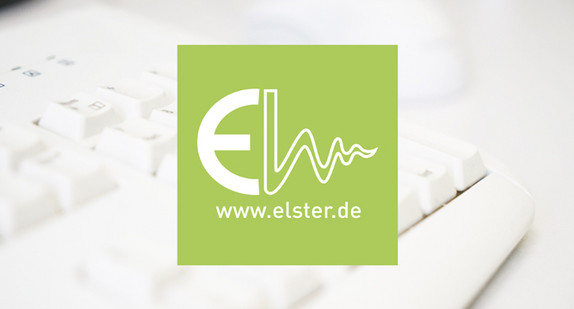 Computertastatur mit ELSTER-Logo (Quelle: Ministerium für Finanzen Baden-Württemberg)