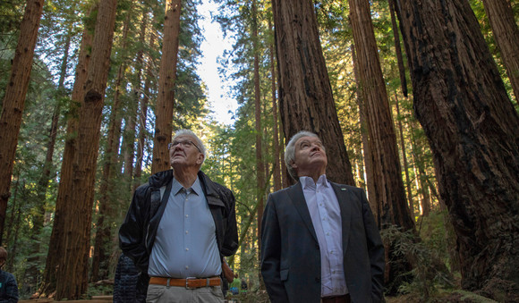 Ministerpräsident Winfried Kretschmann und Umweltminister Franz Untersteller im Muir Woods National Monument (Foto: Staatsministerium Baden-Württemberg)