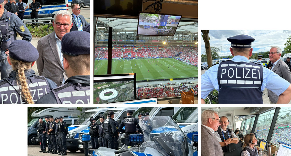 Bildercollage vom ersten Spiel der UEFA EURO 2024 in Stuttgart