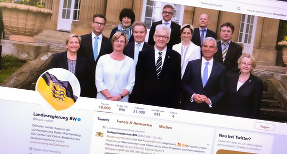 Der Twitter-Account der Landesregierung von Baden-Württemberg.