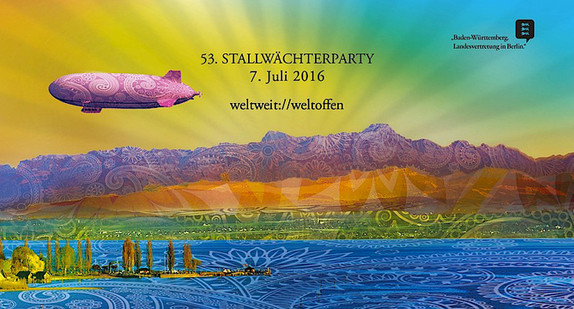 Gartenbanner zur 53. Stallwächterparty am 7. Juli 2016 in Berlin (Quelle: Vertretung des Landes Baden-Württemberg beim Bund)