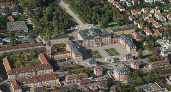 Luftbild der Schlossanlage Bruchsal (Quelle: Staatliche Schlösser und Gärten Baden-Württemberg)