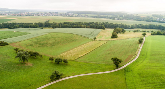 Landschaft von oben im Neckar-Odenwald-Kreis