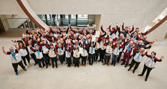 Innenminister Thomas Strobl empfing die baden-württembergischen Athletinnen und Athleten der Special Olympics 2019 im Ministerium.