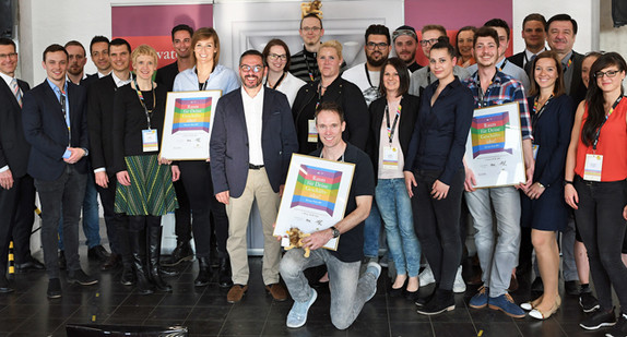 Gruppenfoto der Teilnehmenden am Elevator-Pitch, Regional Cup Pforzheim/ Nordschwarzwald (Foto: Ministerium für Wirtschaft, Arbeit und Wohnungsbau)