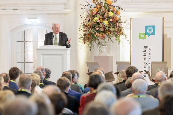 Ministerpräsident Winfried Kretschmann bei seiner Ansprache