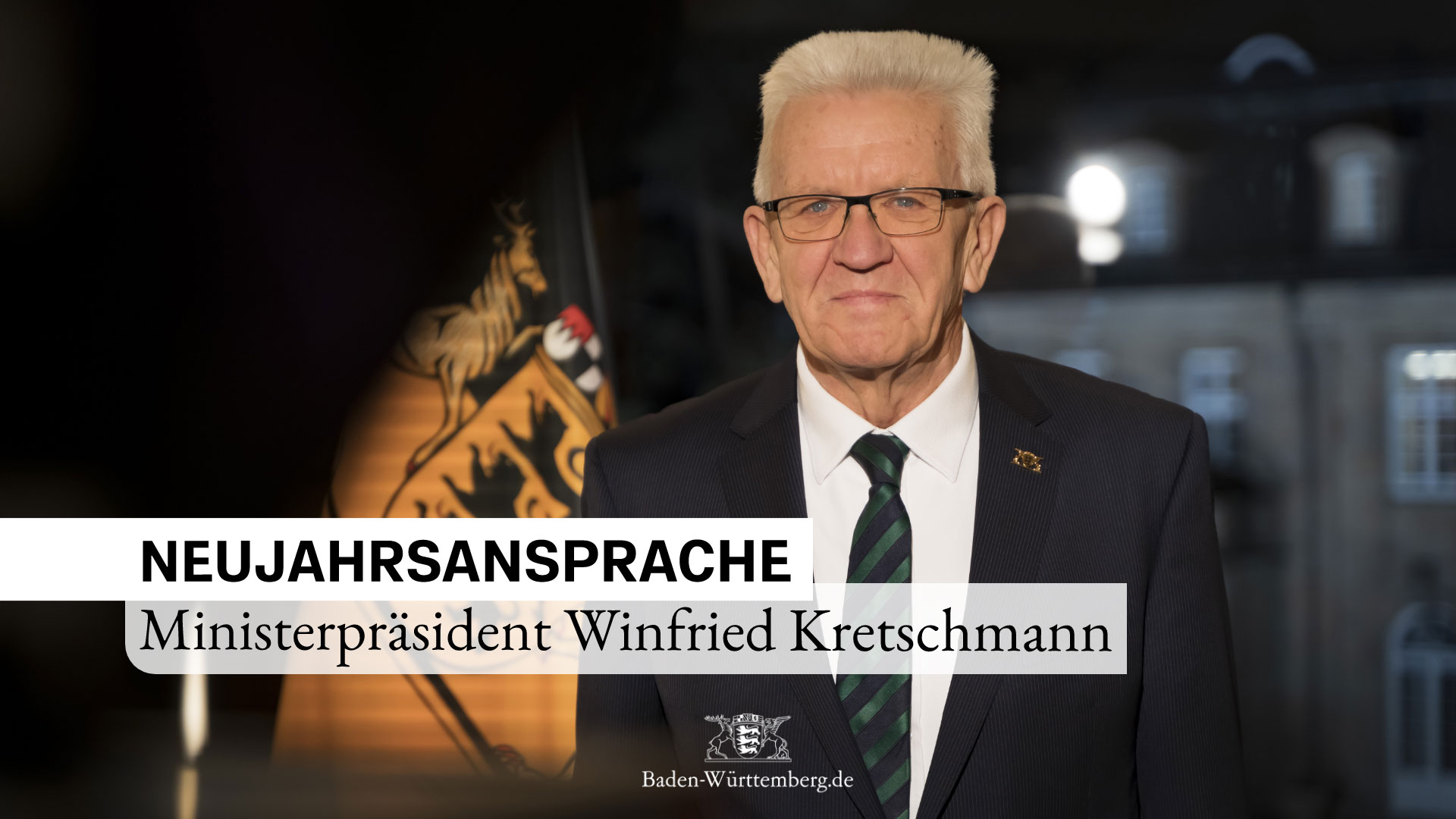 Ministerpräsident Winfried Kretschmann bei seiner Neujahrsansprache