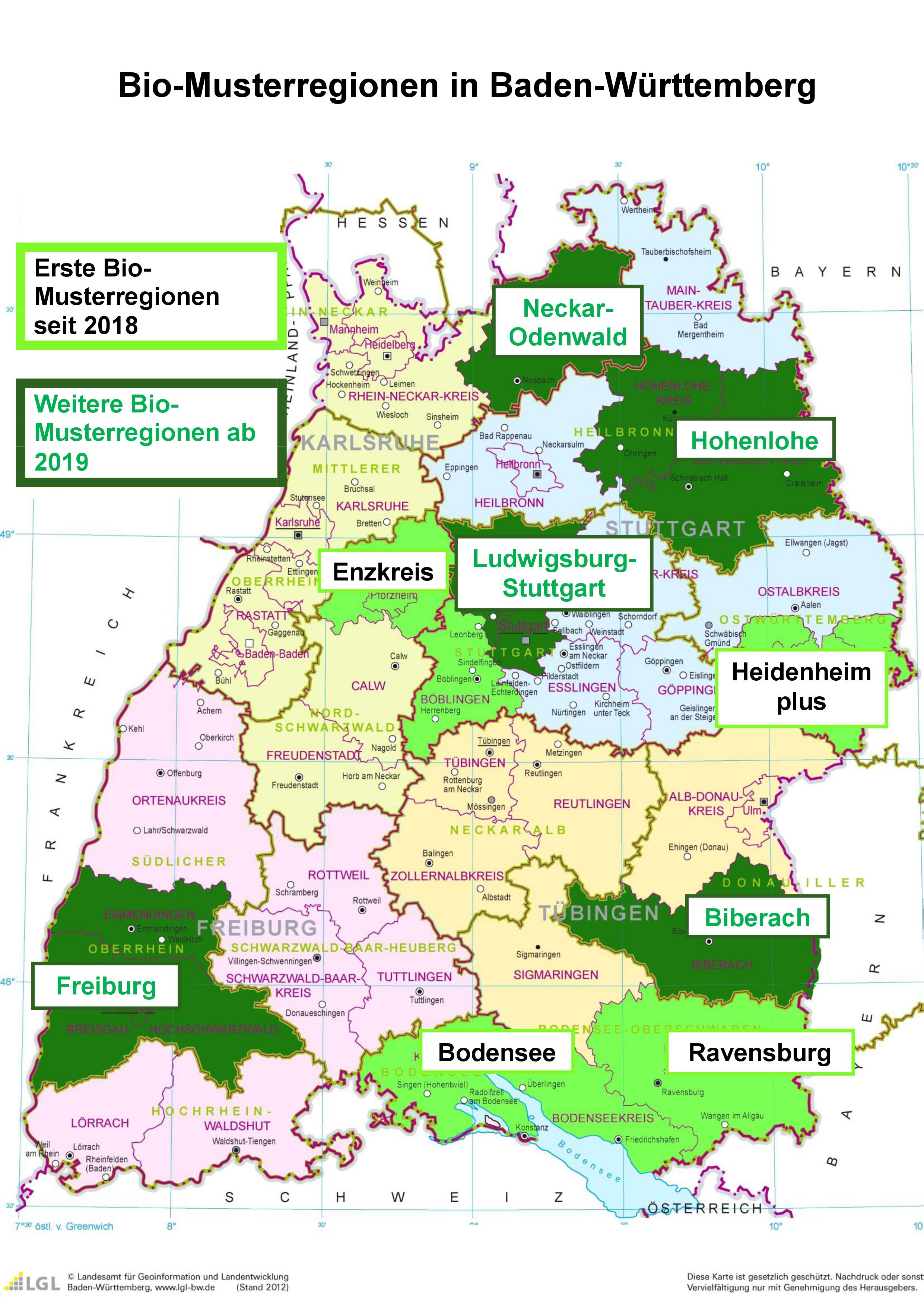 Karte Baden Württemberg Regionen