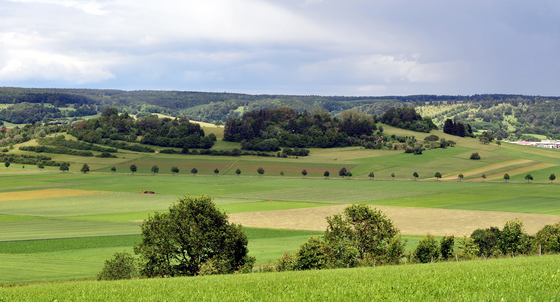 Das Steinheimer Becken am Albuch (Kries Heidenheim). (Bild: Stefan Puchner / dpa)