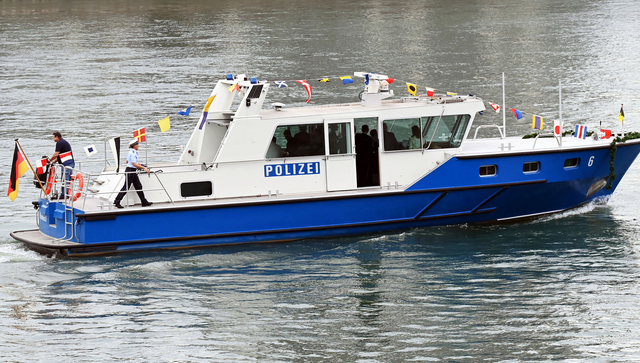 Das Polizeiboot „WS 6“ der Wasserschutzpolizei Mannheim